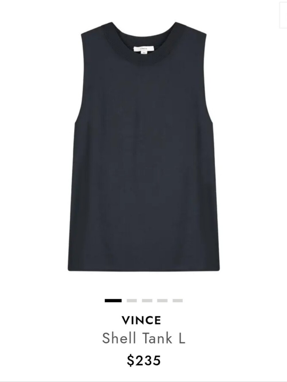 Vince Navy Shell Tank - Minimal Crewneck Sleeveless Top